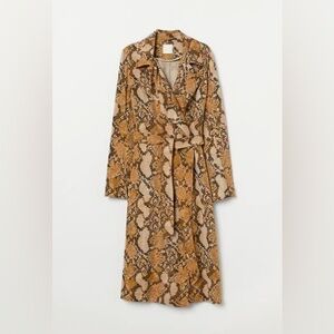 Snakeskin Print Lyocell Trenchcoat